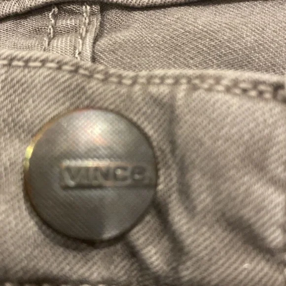 VINCE GRAY JEAN WITH  PLASTIC COATING STRIPS INSIDE SEAM & ' OUTSIDE - Picture 7 of 16